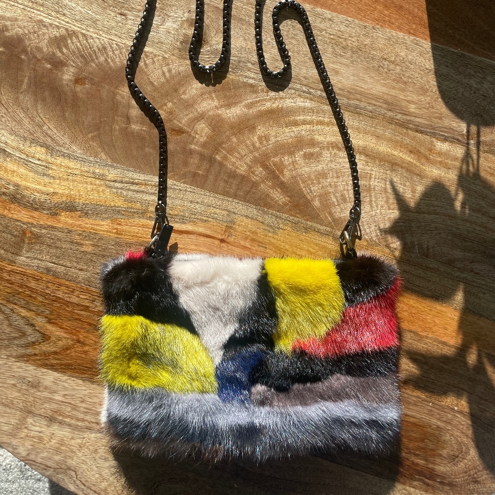 Faux Fut Multi-Color crossbody bag